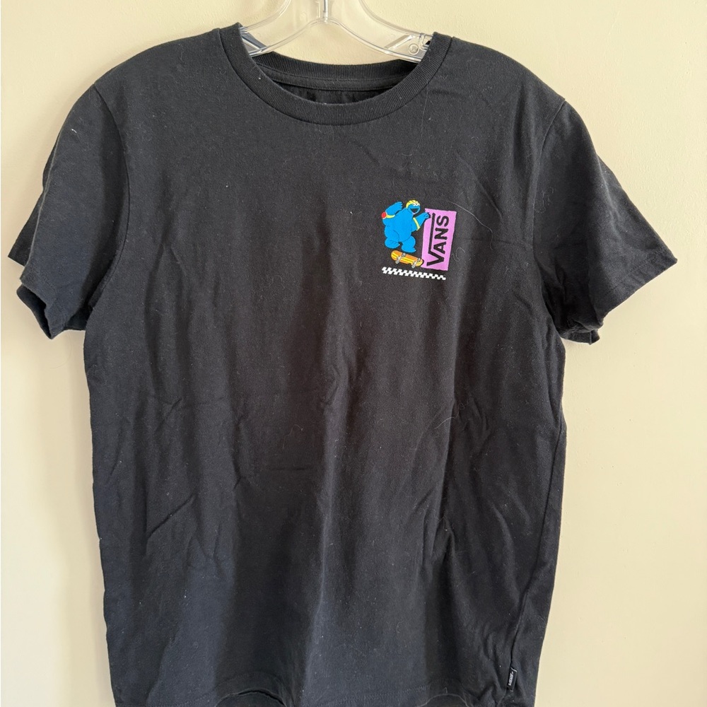 Vans Black Tee with Blue Graphic